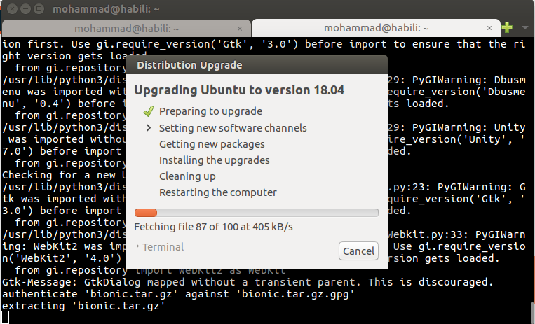برای دیدن سایز بزرگ روی عکس کلیک کنید  نام: check_upgrad_ubuntu-18.04-6.png مشاهده: 1 حجم: 143.3 کیلو بایت