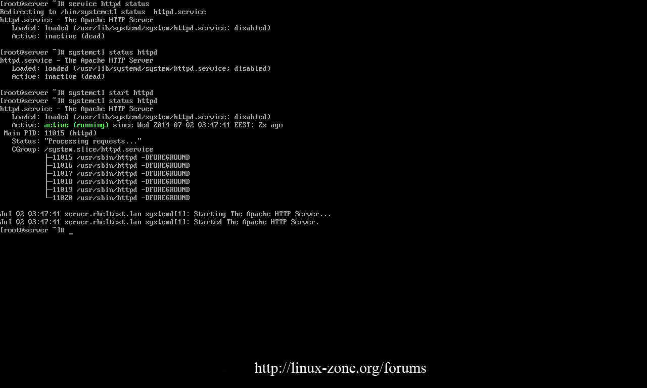 برای بزرگتر شدن عکس روی آن کلیک کنید  نام:	Start-Apache-in-CentOS-7.png نمایش ها:	1 اندازه:	24.8 KB شناسه:	20433