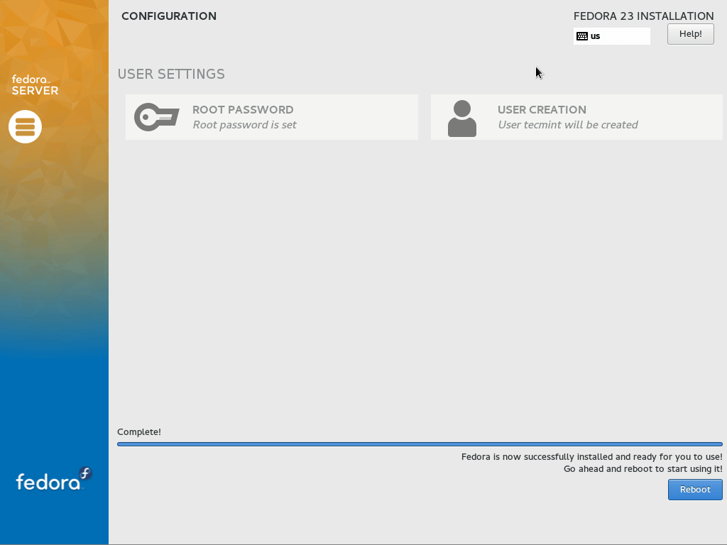 برای بزرگتر شدن عکس روی آن کلیک کنید  نام:	Fedora-23-Installation-Complete.png نمایش ها:	1 اندازه:	29.6 KB شناسه:	20644
