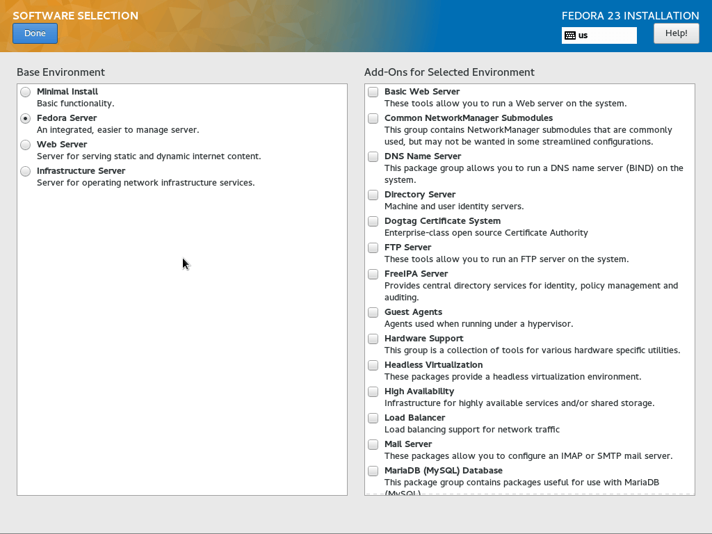 برای بزرگتر شدن عکس روی آن کلیک کنید  نام:	Fedora-Software-Selection.png نمایش ها:	1 اندازه:	46.1 KB شناسه:	20629