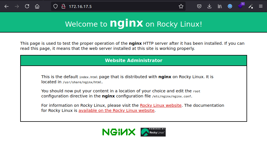 صفحه خوش آمد گویی nginx