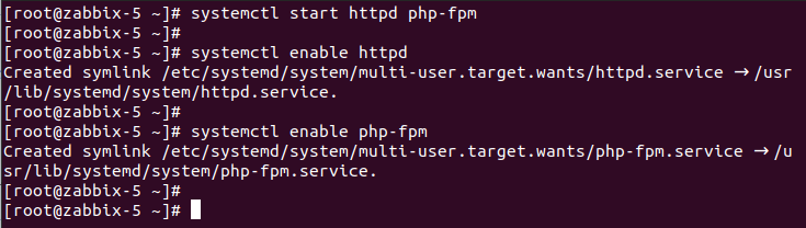 فعال کردن سرویس httpd و php-fpm در بوت سرور زبیکس