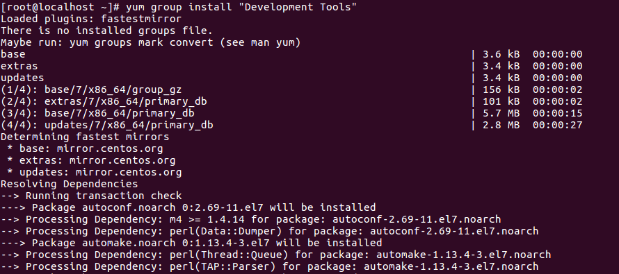 برای بزرگتر شدن عکس روی آن کلیک کنید  نام:	1-Install-Development-Tools-on-CentOS-7.png نمایش ها:	1 اندازه:	15.2 KB شناسه:	22143