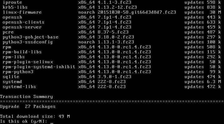 برای بزرگتر شدن عکس روی آن کلیک کنید  نام:	Update-Fedora-23-Packages.png نمایش ها:	1 اندازه:	4.2 KB شناسه:	20324