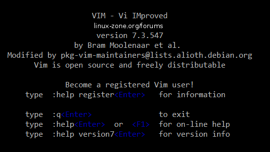 دستور vim در لینوکس