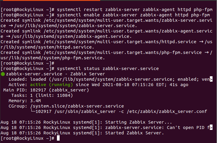 نحوه restart کردن سرویس zabbix
