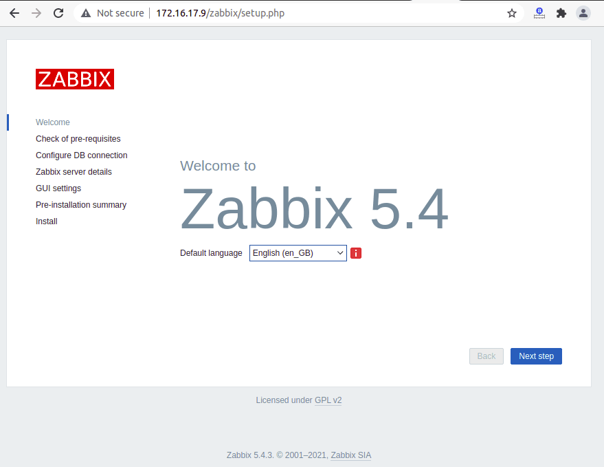 how to install zabbix server 5.4 on debian 10