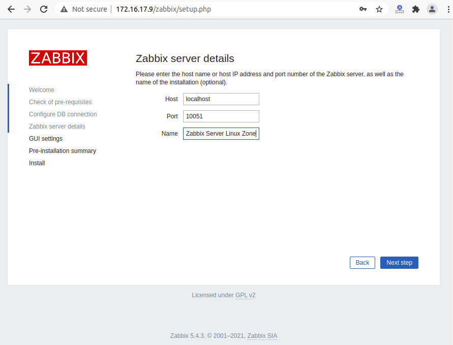 zabbix 5.4 install step by step