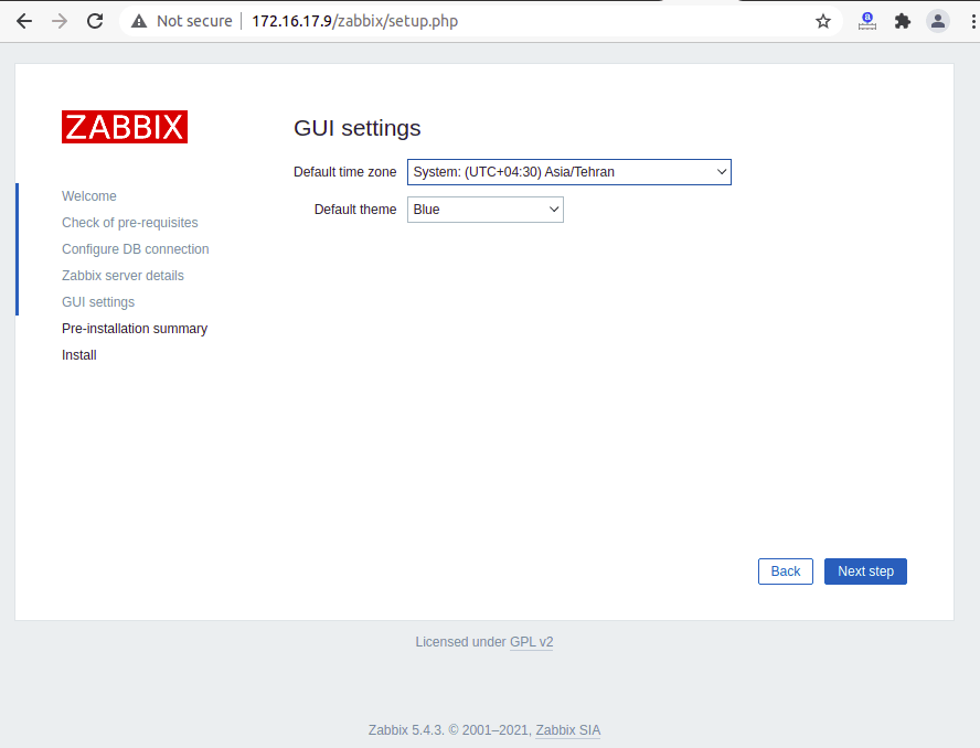 تنظیمات کنترل پنل مانیتورینگ zabbix