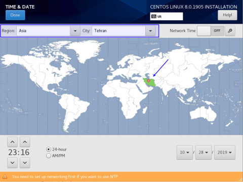برای بزرگتر شدن عکس روی آن کلیک کنید  نام:	centos-8-installation-select-region-city-10.png نمایش ها:	0 اندازه:	113.5 KB شناسه:	26926