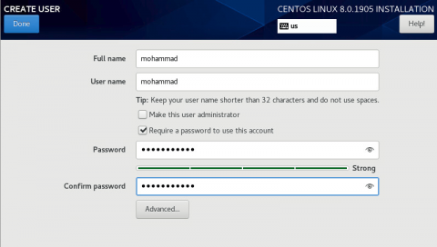 برای بزرگتر شدن عکس روی آن کلیک کنید  نام:	centos-8-installation-create-user-account-32.png نمایش ها:	0 اندازه:	41.3 KB شناسه:	26948