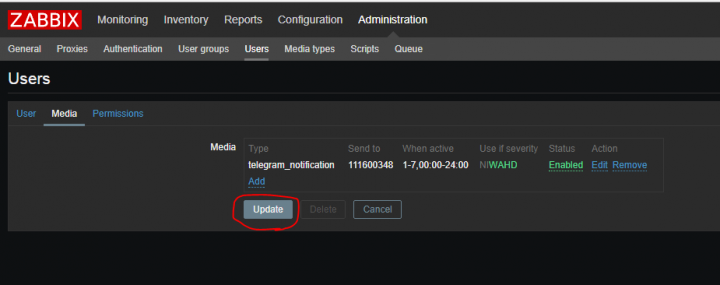 برای دیدن سایز بزرگ روی عکس کلیک کنید  نام: media configuration update on zabbix linux-zone.org.PNG مشاهده: 1 حجم: 9.9 کیلو بایت