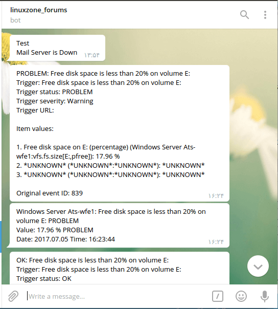 برای دیدن سایز بزرگ روی عکس کلیک کنید  نام: zabbix notification send to channel or group in telegram.png مشاهده: 1 حجم: 39.4 کیلو بایت