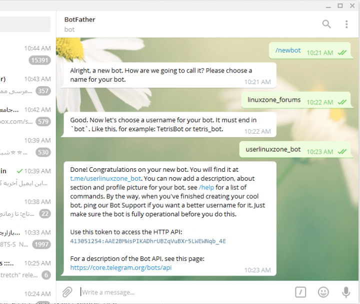 برای دیدن سایز بزرگ روی عکس کلیک کنید  نام: telegram botfather for zabbix linux-zone.org.PNG مشاهده: 1 حجم: 56.4 کیلو بایت