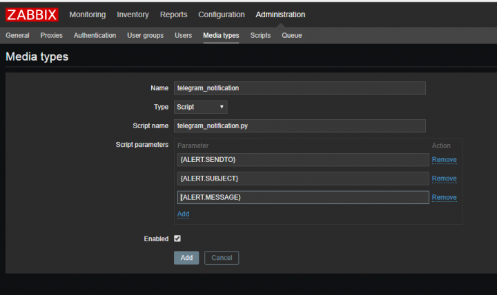 برای دیدن سایز بزرگ روی عکس کلیک کنید  نام: zabbix media type config linux-zone.org.PNG مشاهده: 1 حجم: 21.0 کیلو بایت