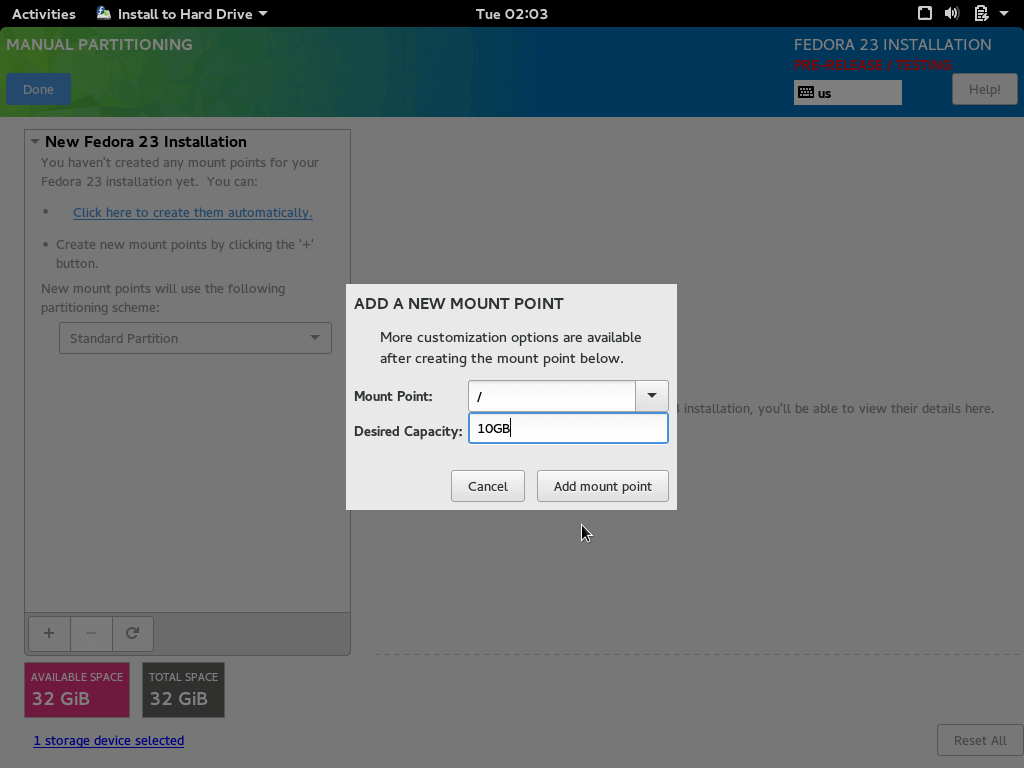 برای بزرگتر شدن عکس روی آن کلیک کنید  نام:	Create-root-Partition.png نمایش ها:	1 اندازه:	28.1 KB شناسه:	20232