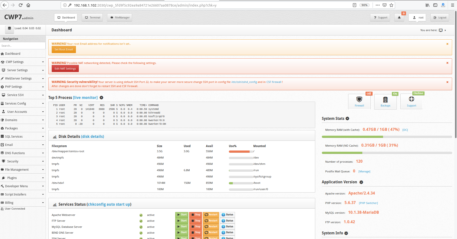 برای بزرگتر شدن عکس روی آن کلیک کنید

نام:	CentOS-Web-Panel-Dashboard-7.png
نمایش ها:	717
اندازه:	673.4 KB
شناسه:	26190