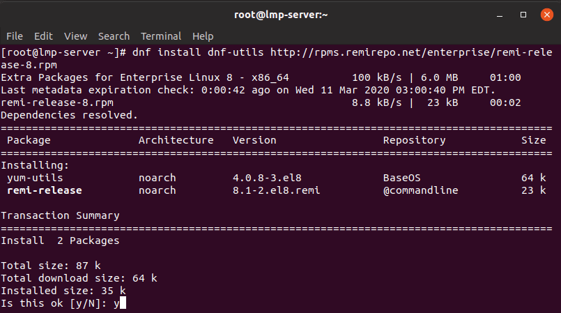 نصب yum utils در centos 8