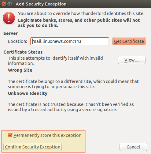 برای دیدن سایز بزرگ روی عکس کلیک کنید  نام: Add-Security-Exception.png مشاهده: 1 حجم: 17.3 کیلو بایت