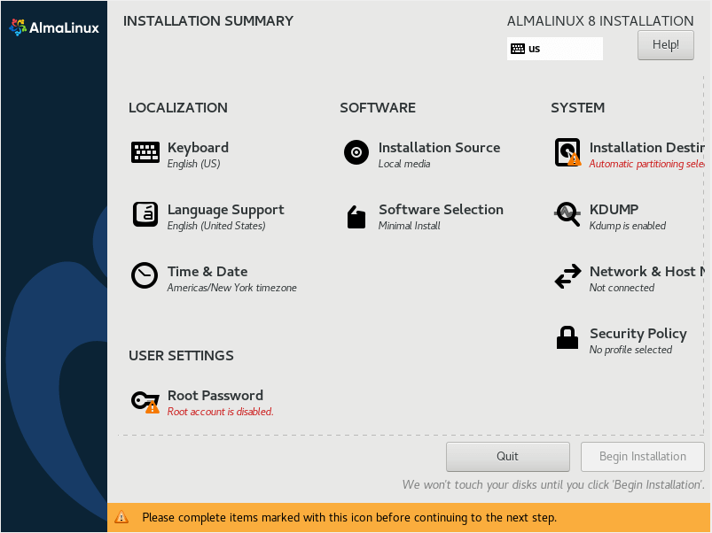 آموزش نصب almalinux server