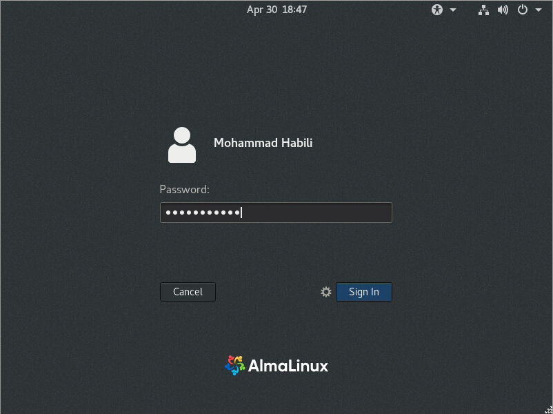 almalinux 8 installation