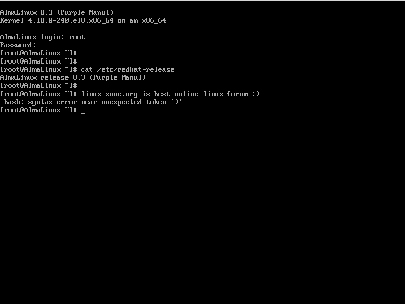how to install almalinux server minimal