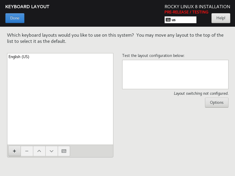 تنظیم کیبورد در rocky linux