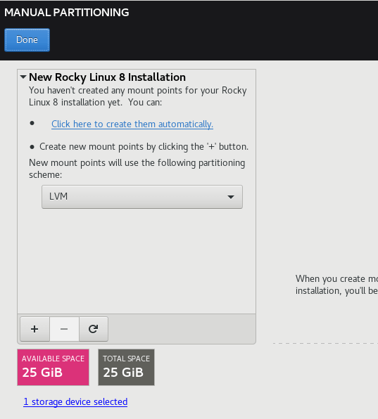 پارتیشن بندی lvm در rocky linux