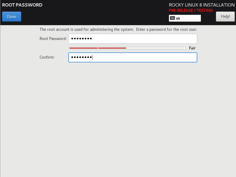 تنظیمات یوزر root در rocky linux