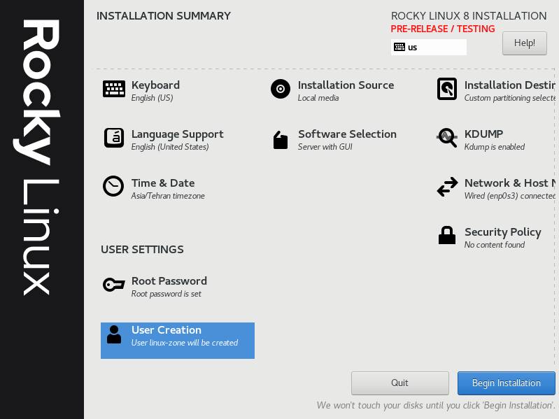 آموزش نصب rocky linux 8