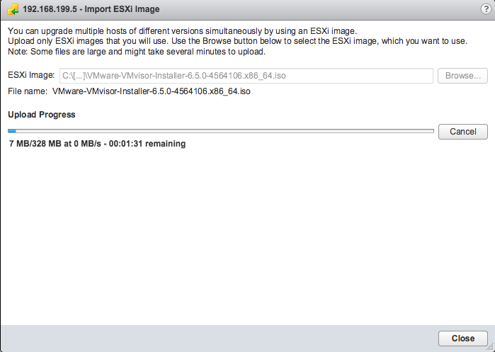 برای دیدن سایز بزرگ روی عکس کلیک کنید  نام: vmware-vcenter-update-manager-image-uploading.png مشاهده: 1 حجم: 38.4 کیلو بایت