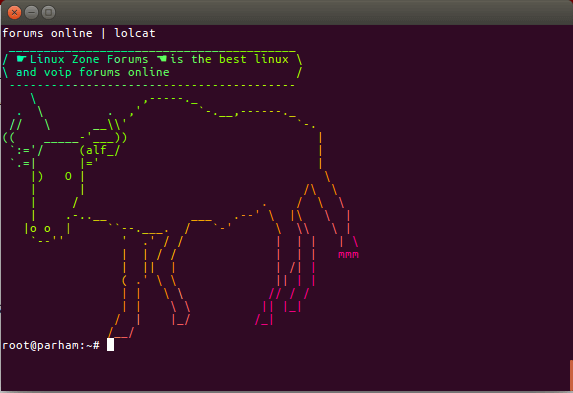 دستور lolcat در لینوکس