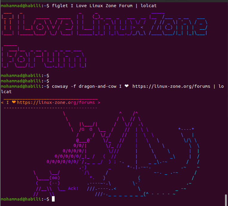 linux lolcat command
