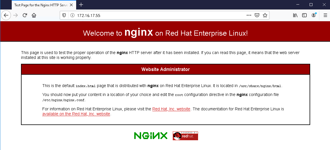 صفحه پیش فرض وب سرور nginx