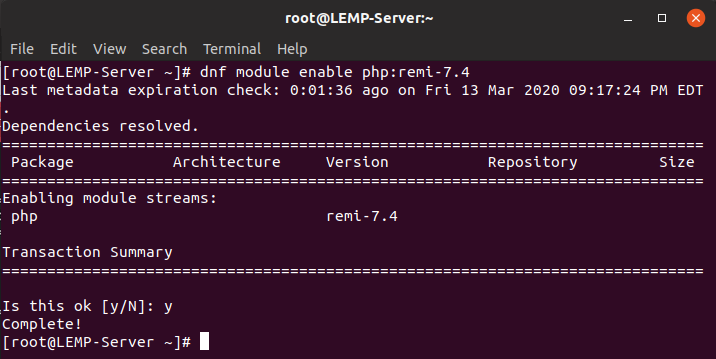 فعال کردن ماژول php در centos 8