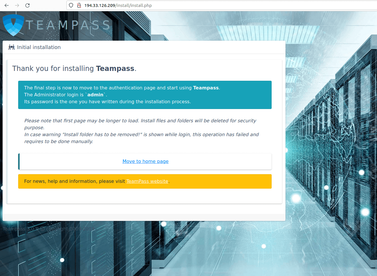 برای بزرگتر شدن عکس روی آن کلیک کنید  نام:	teampass-install-7.png نمایش ها:	0 اندازه:	372.4 KB شناسه:	29649