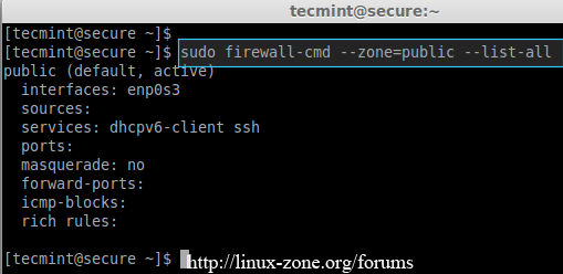 تنظیمات firewalld در لینوکس