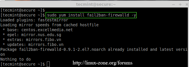 فعال کردن fail2ban در فایروال
