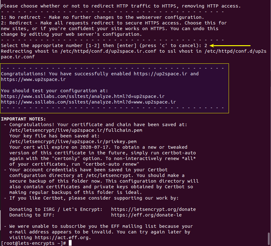 تنظیمات certbot در centos 8
