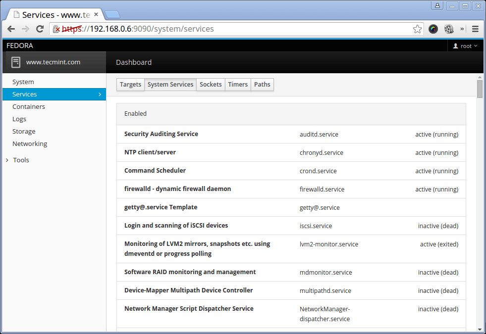 برای بزرگتر شدن عکس روی آن کلیک کنید  نام:	Fedora-23-Enabled-Services.png نمایش ها:	1 اندازه:	36.3 KB شناسه:	20648