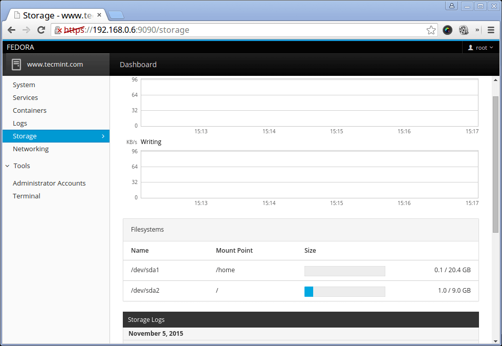 برای بزرگتر شدن عکس روی آن کلیک کنید  نام:	Monitor-Fedora-23-File-System.png نمایش ها:	1 اندازه:	20.3 KB شناسه:	20650